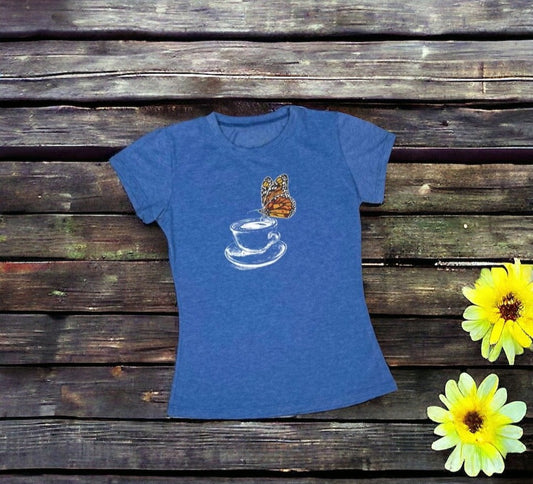 Camiseta Mariposa y Café